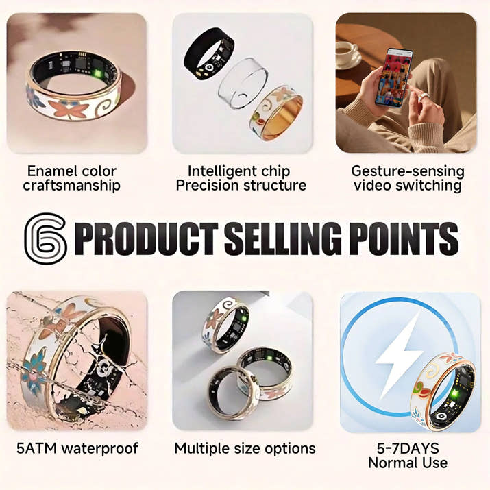 Elegant Health Monitoring Smart Ring™ – Track Sleep, Heart Rate & Wellness in Style